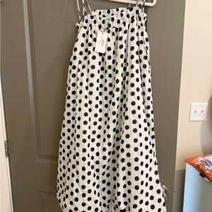 Sea New York White Maxi Dress with Black Polka Dots